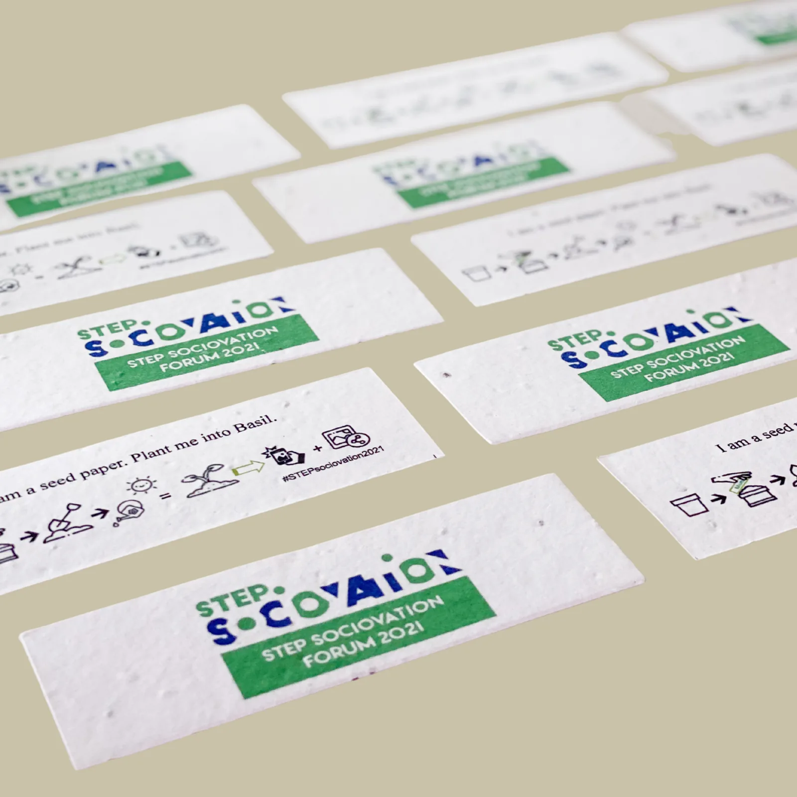 Custom printed seed-paper bookmarks