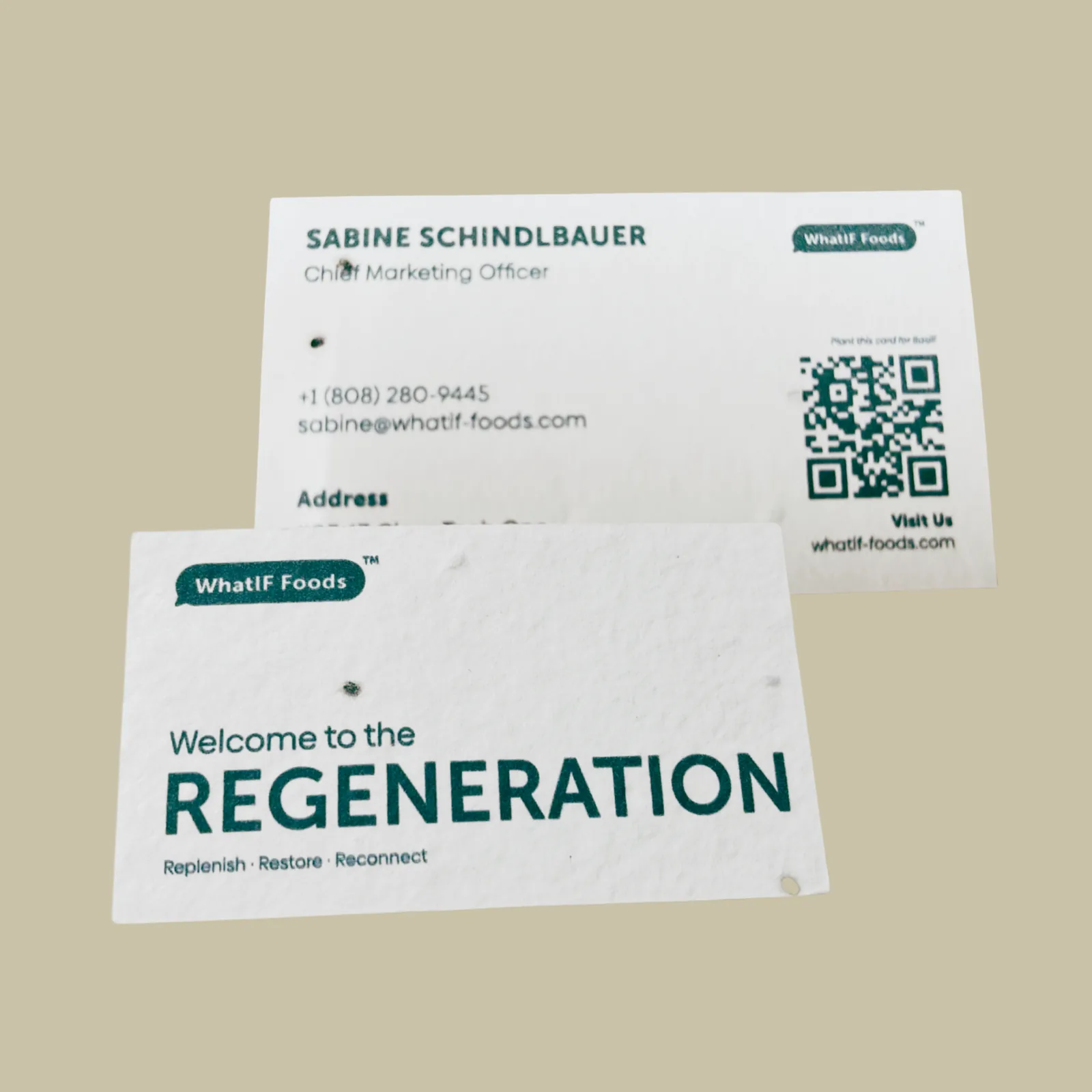 Custom printed seed-paper business cards