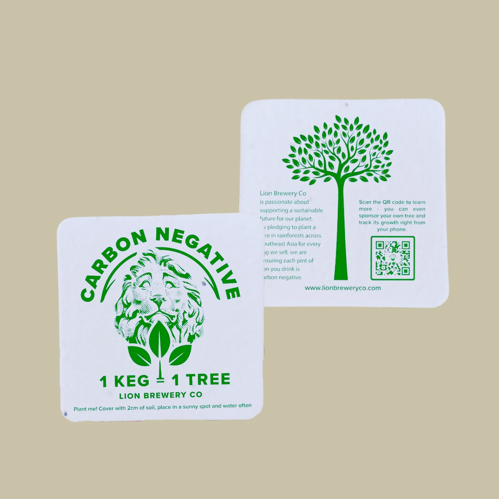 Custom printed seed-paper coasters